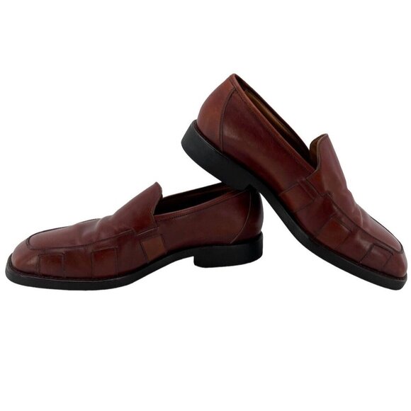 Michael Toschi Mens 11 M Loafer Slip On Brown Kidskin Italy - Picture 7 of 9